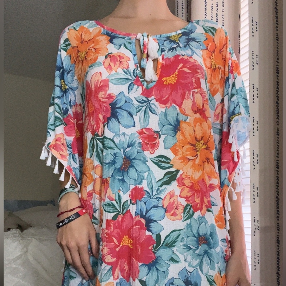 Floral Multicolor Kaftan Dress